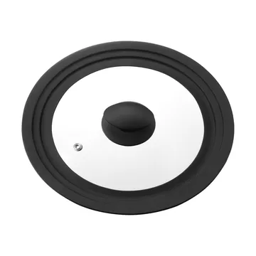 Coperchio universale Una 20/22/24 cm - Vetro-silicone nero - Dorre
