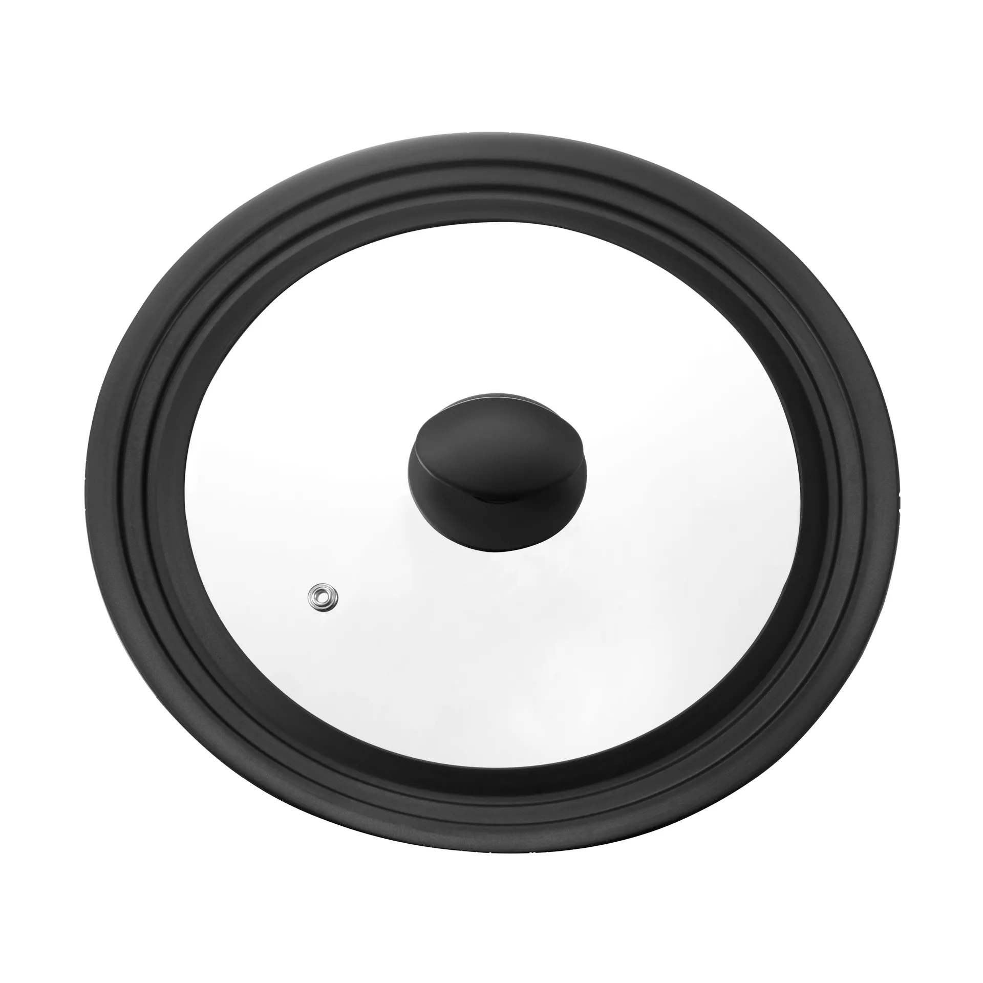 Coperchio universale Una 24/26/28 cm, Vetro-silicone nero Dorre