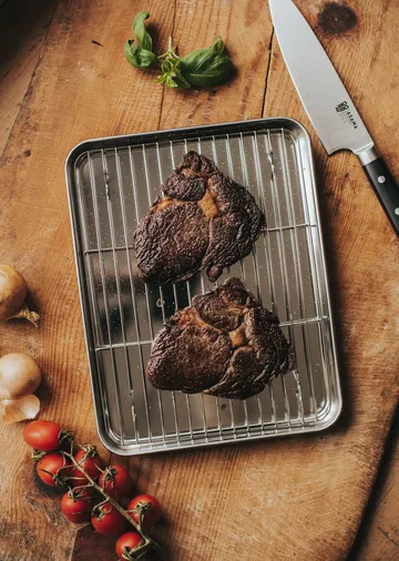 Gili gastrobleck - Acciaio inox con griglia, 31,5x24,5 cm - Dorre
