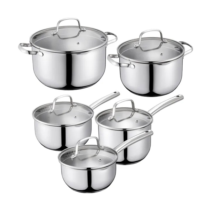 Kerri set di pentole - Acciaio inossidabile, 10 pezzi - Dorre