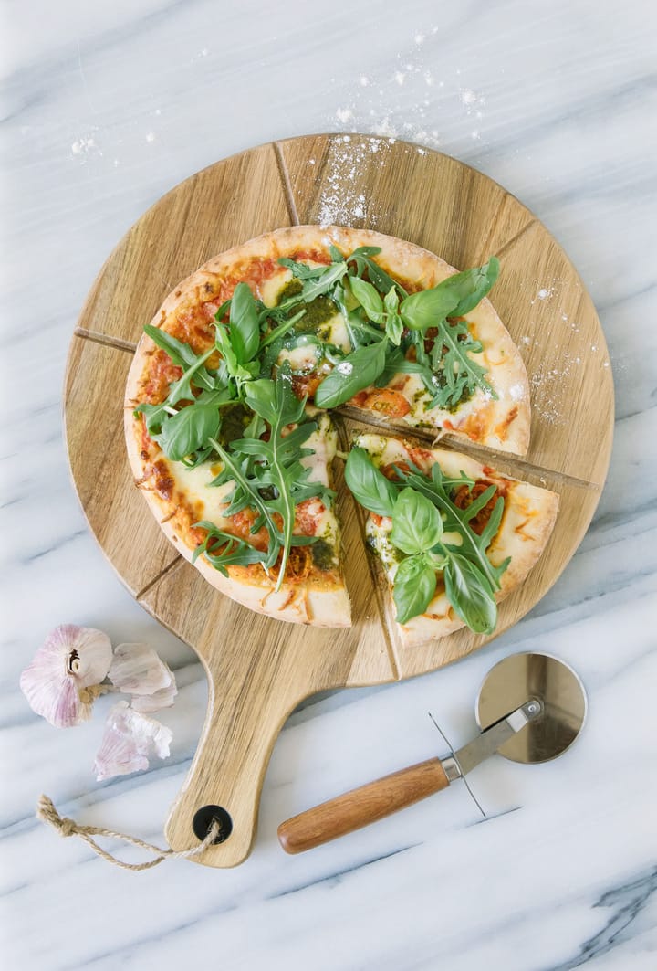 Pizza set Sade: tagliapizza, tagliere Ø 32 cm, Acacia Dorre