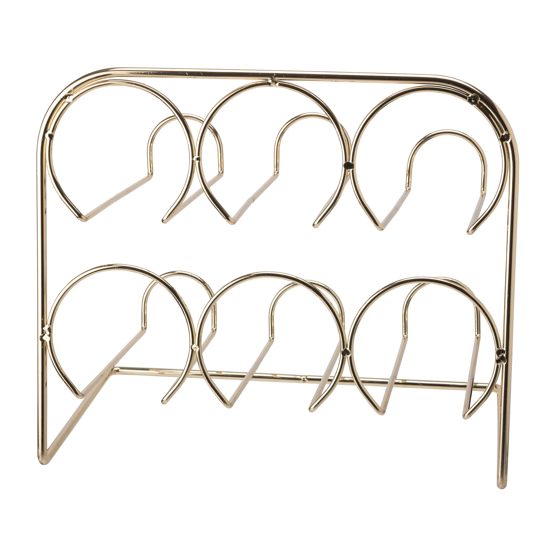 Portabottiglie Beda 6 bottiglie 29 cm, ottone Dorre