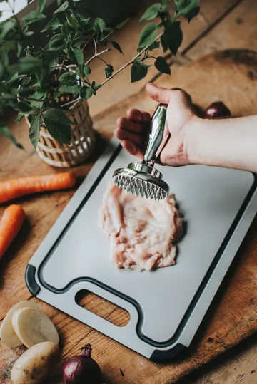 Pressa per bistecche reversibile 14,5×8,3×8,3 cm Birdie - Acciaio inossidabile - Dorre