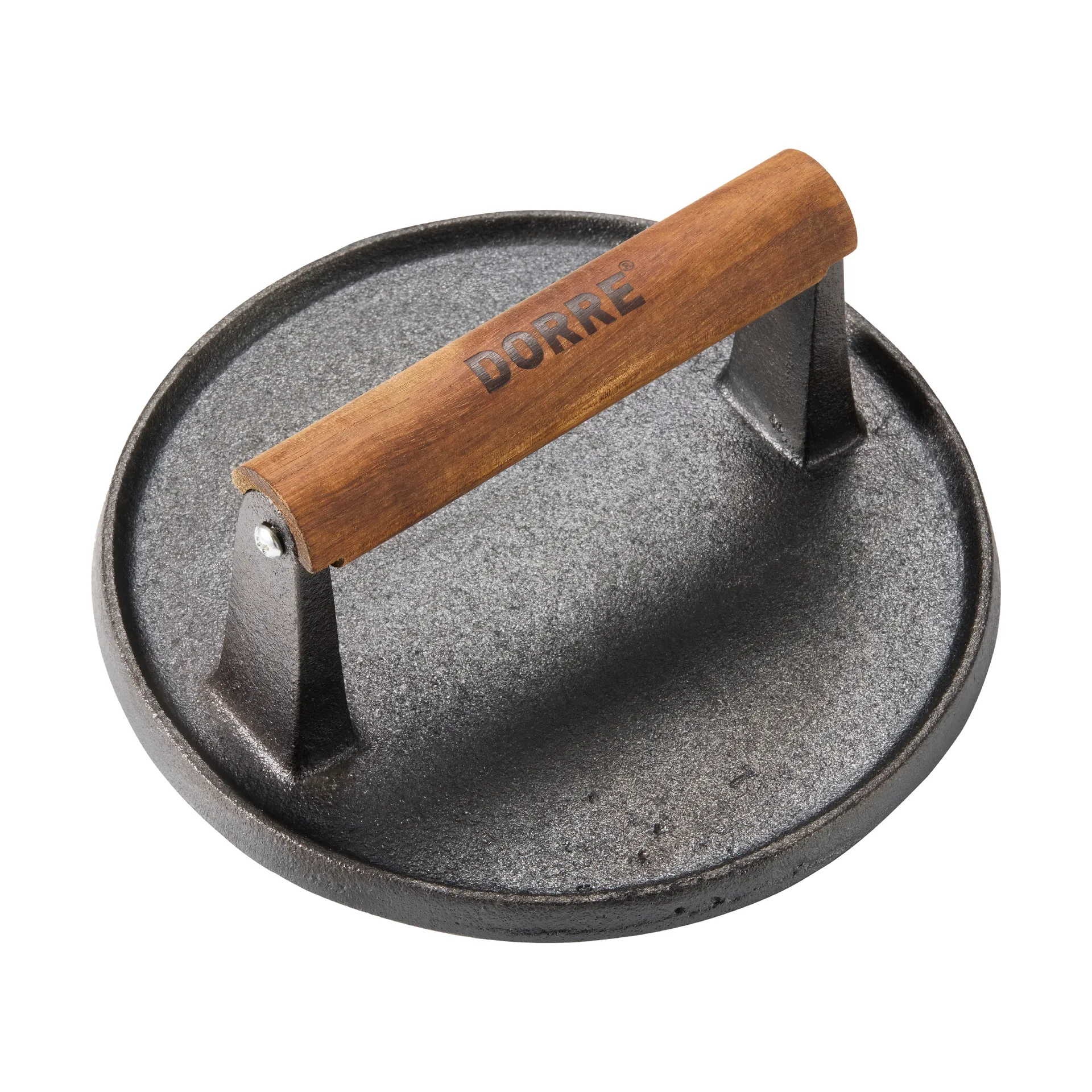 Pressa per hamburger Hally Ø17,7 cm, Ghisa-acacia Dorre