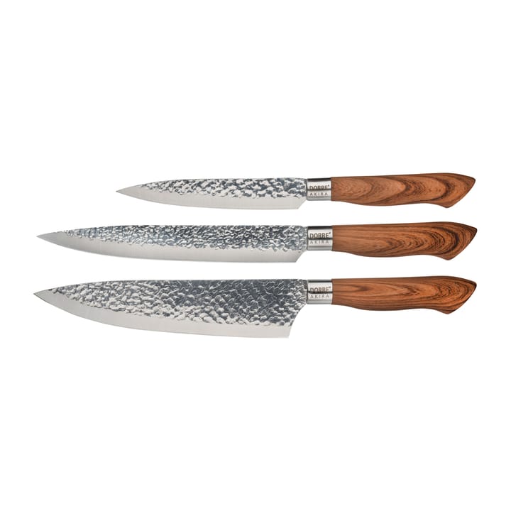 Set coltelli Akira in acciaio inox 3 coltelli - Marrone - Dorre