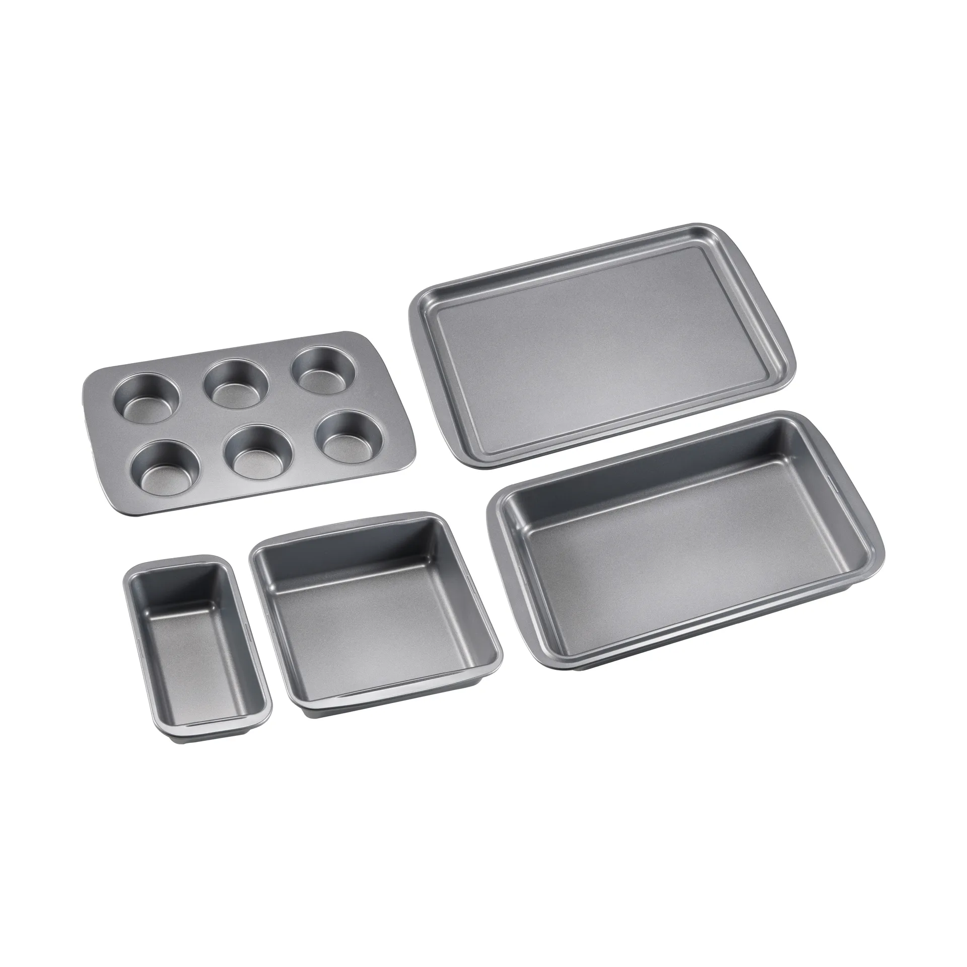 Set di 5 teglie Karabo, Grigio scuro Dorre