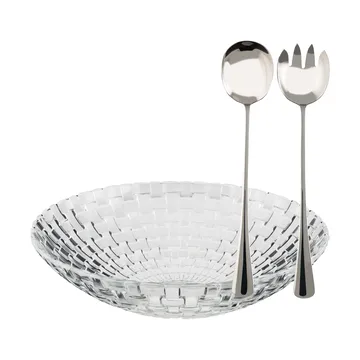 Set di ciotole per insalata Glitter - Vetro-acciaio inox, 3 pezzi - Dorre