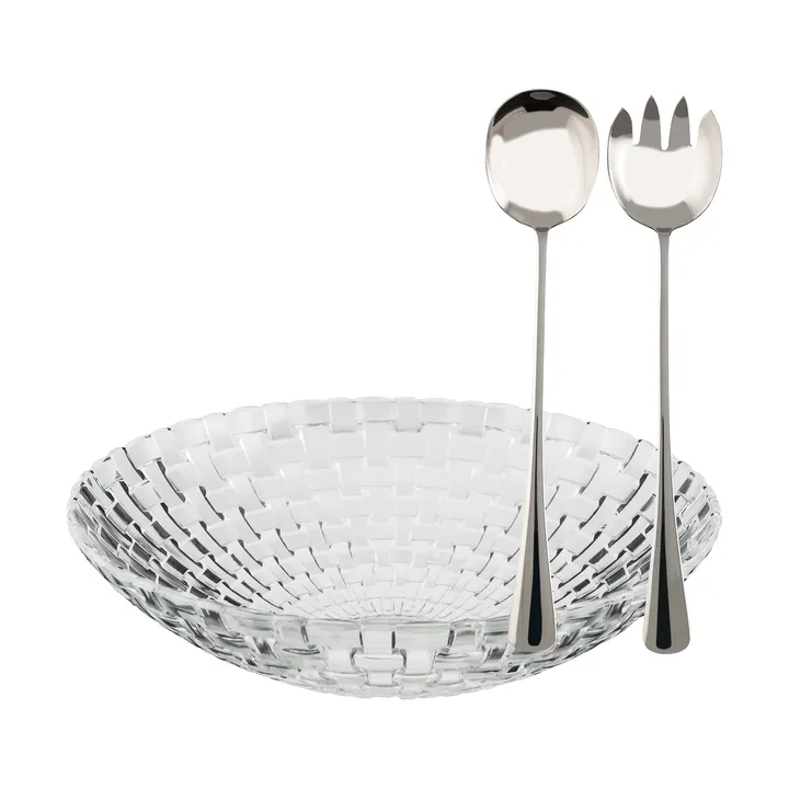 Set di ciotole per insalata Glitter - Vetro-acciaio inox, 3 pezzi - Dorre