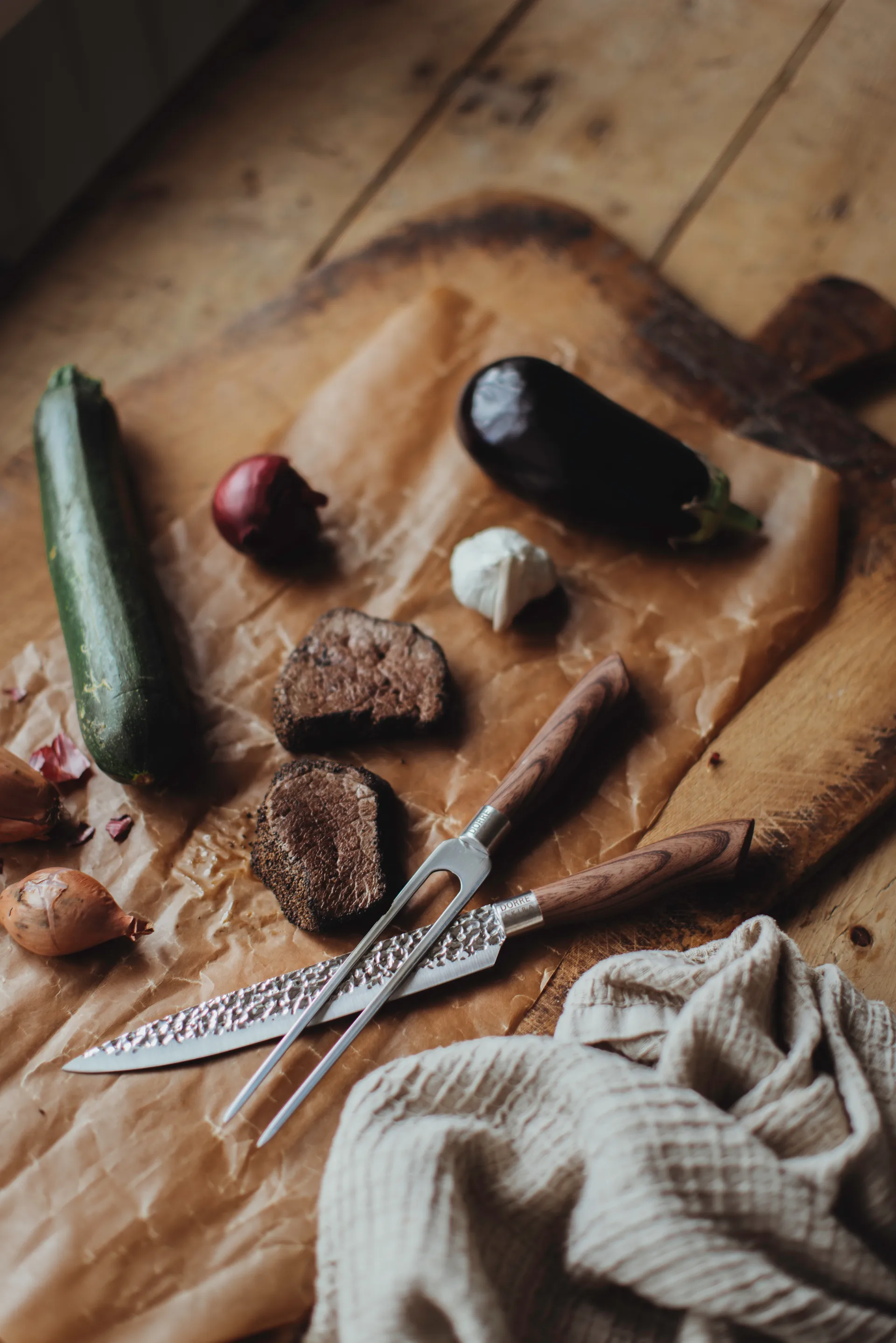 Set tagliere Akira 2 pezzi, Acciaio inossidabile Dorre