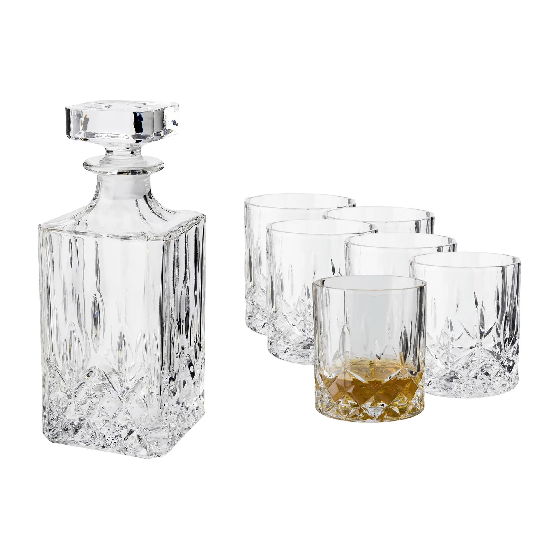 Set whisky Vide - caraffa e 6 bicchieri da whisky, Chrystal Glass Dorre