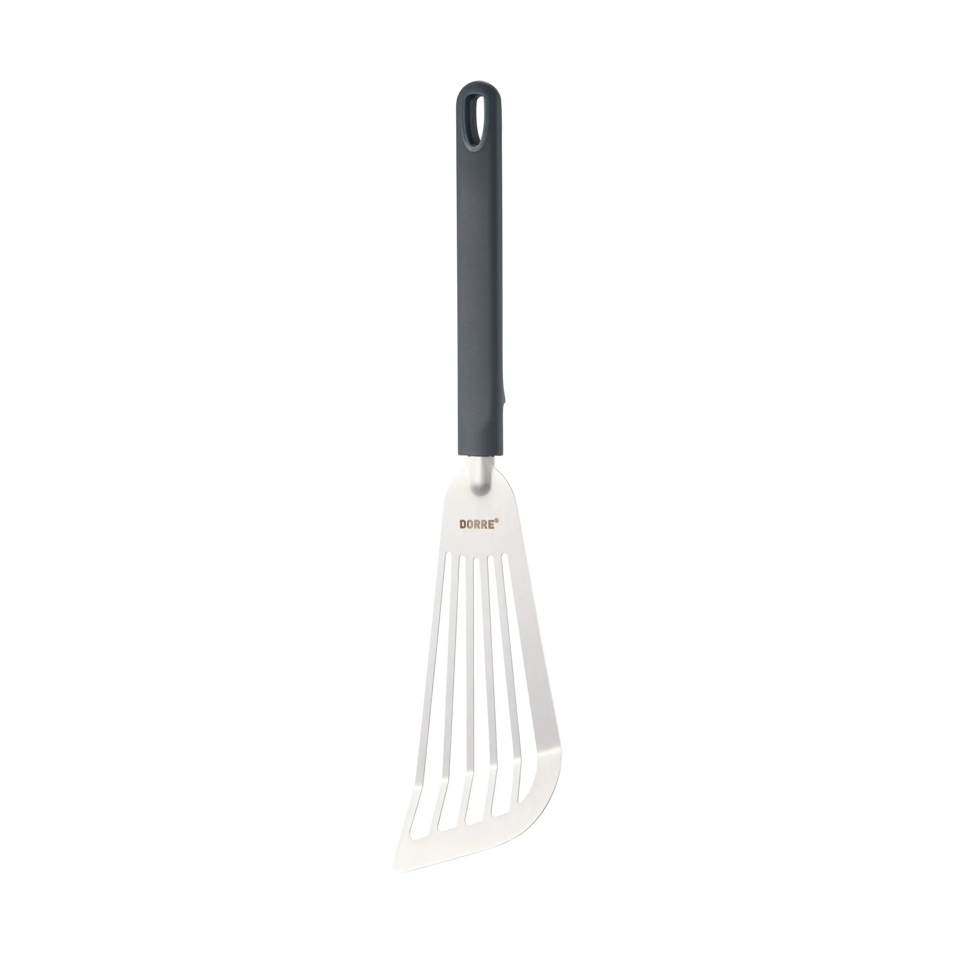 Spatola da cucina 33×8,5×1,8 cm Saira, Acciaio inossidabile-manico in silicone grigio Dorre