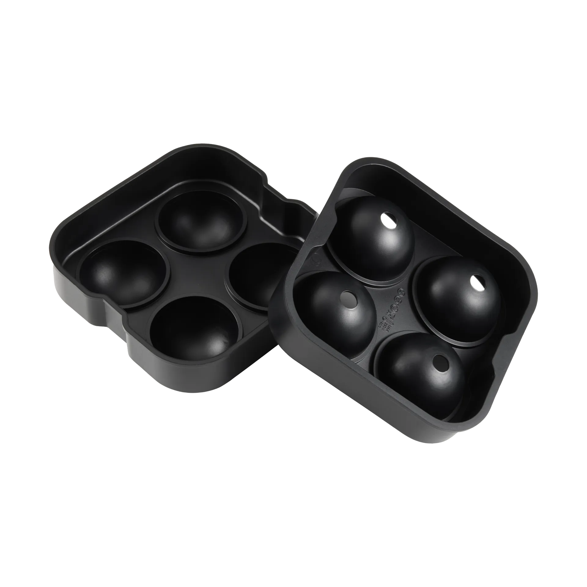 Stampo per cubetti di ghiaccio rotondi Isha 4 pezzi, Nero Dorre