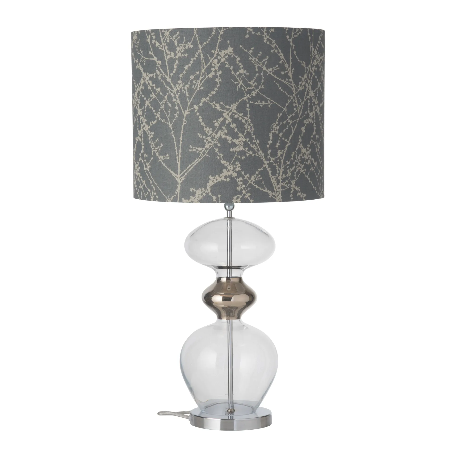 Base per lampada Futura, trasparente + cordoncino color argento EBB & FLOW