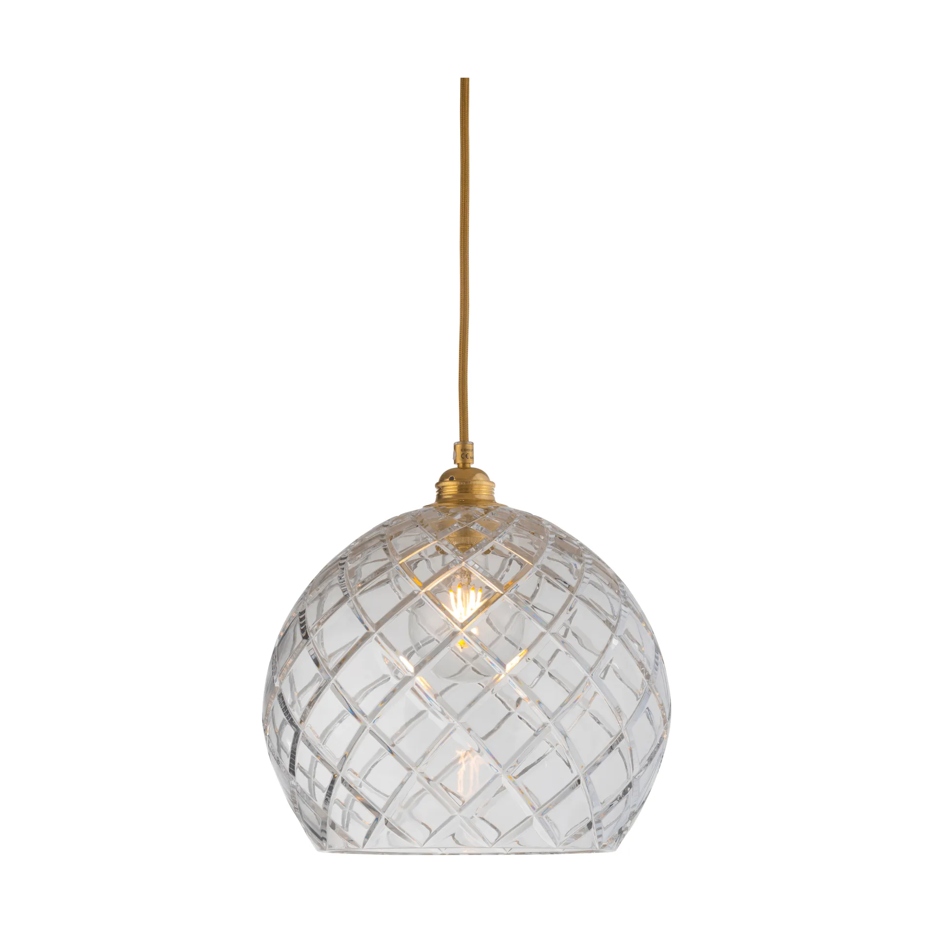 Lampada a sospensione Rowan L, Ø 28 cm, Crystal, grande check EBB & FLOW