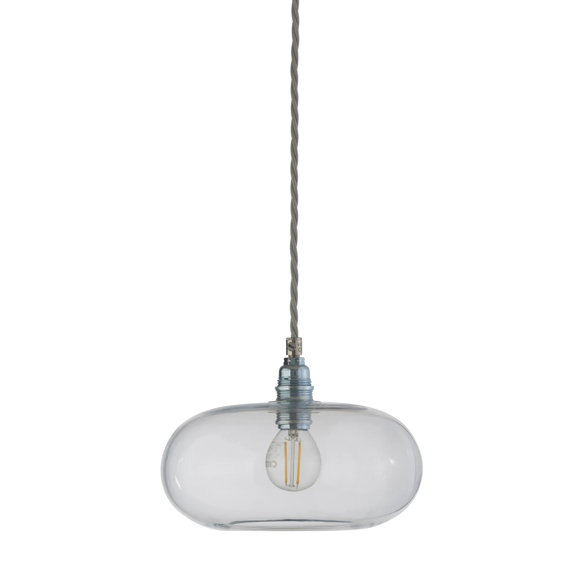 Lampadario Horizon Ø 21 cm, trasparente + cordoncino color argento EBB & FLOW