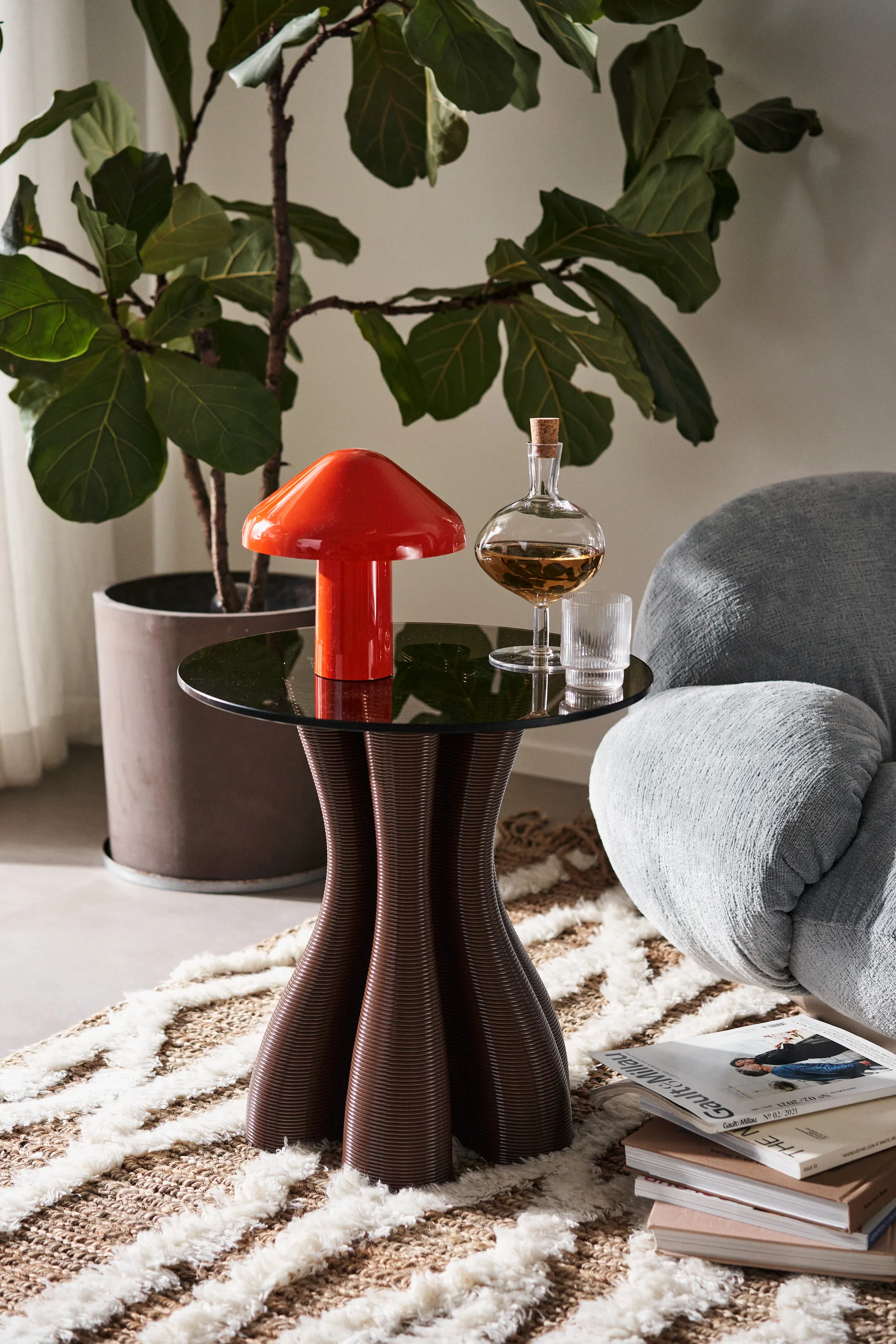 Tavolino Anemone Ø50 cm, Chocolate Ekbacken Studios