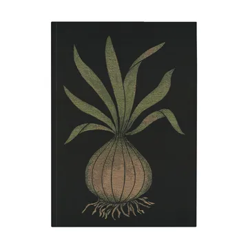 Asciugamano da cucina Lök 48x70 cm - Nero-giallo scuro - Ekelund Linneväveri