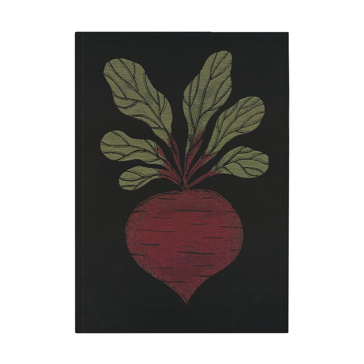 Asciugamano da cucina Rödbeta 48x70 cm - Nero-rosso - Ekelund Linneväveri