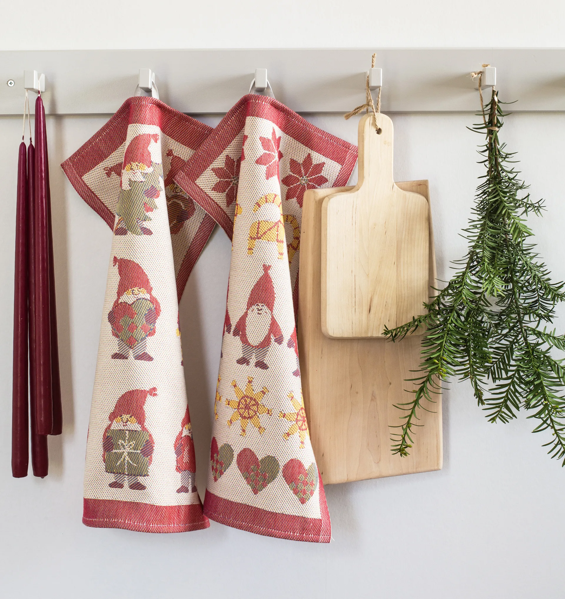 Asciugamano da cucina Tomtemys 35x50 cm, Rosso Ekelund Linneväveri