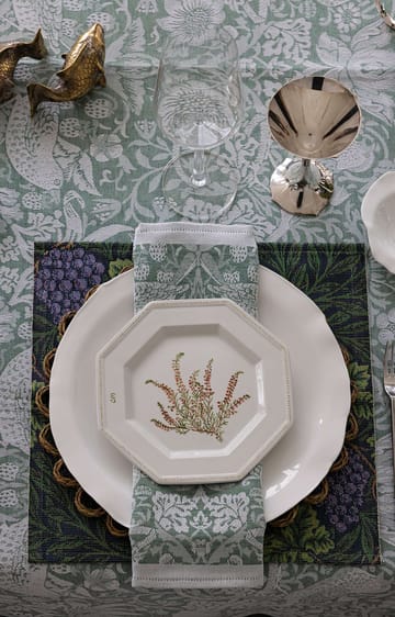 Centrotavola Strawberry Thief 50x150 cm - Verde - Ekelund Linneväveri