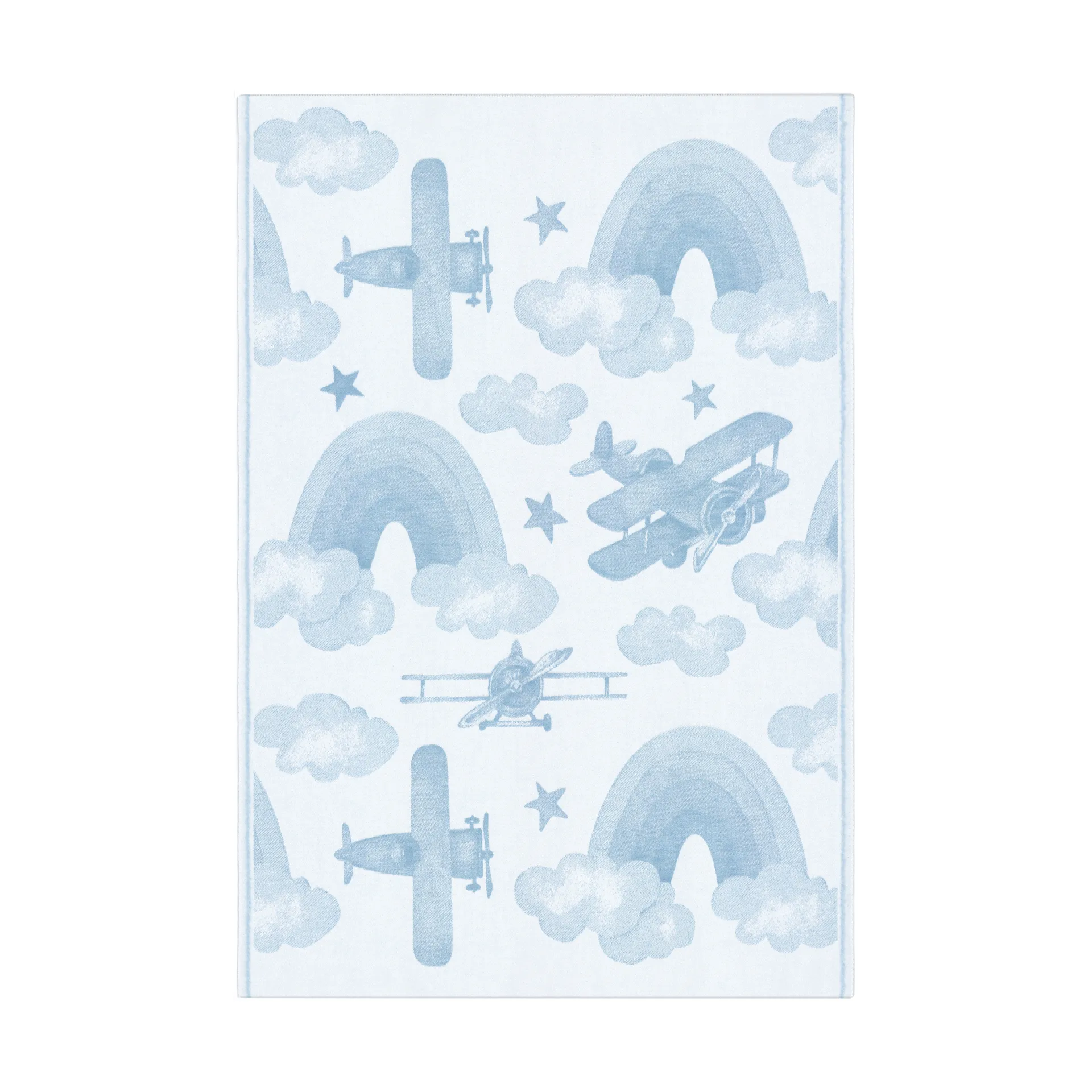Coperta per neonati Airplane 70x105 cm, Blu Ekelund Linneväveri