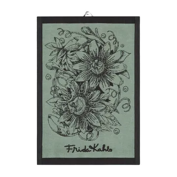Strofinaccio da cucina Frida Kahlo Mi Jardin 35x50 cm - Nero - Ekelund Linneväveri