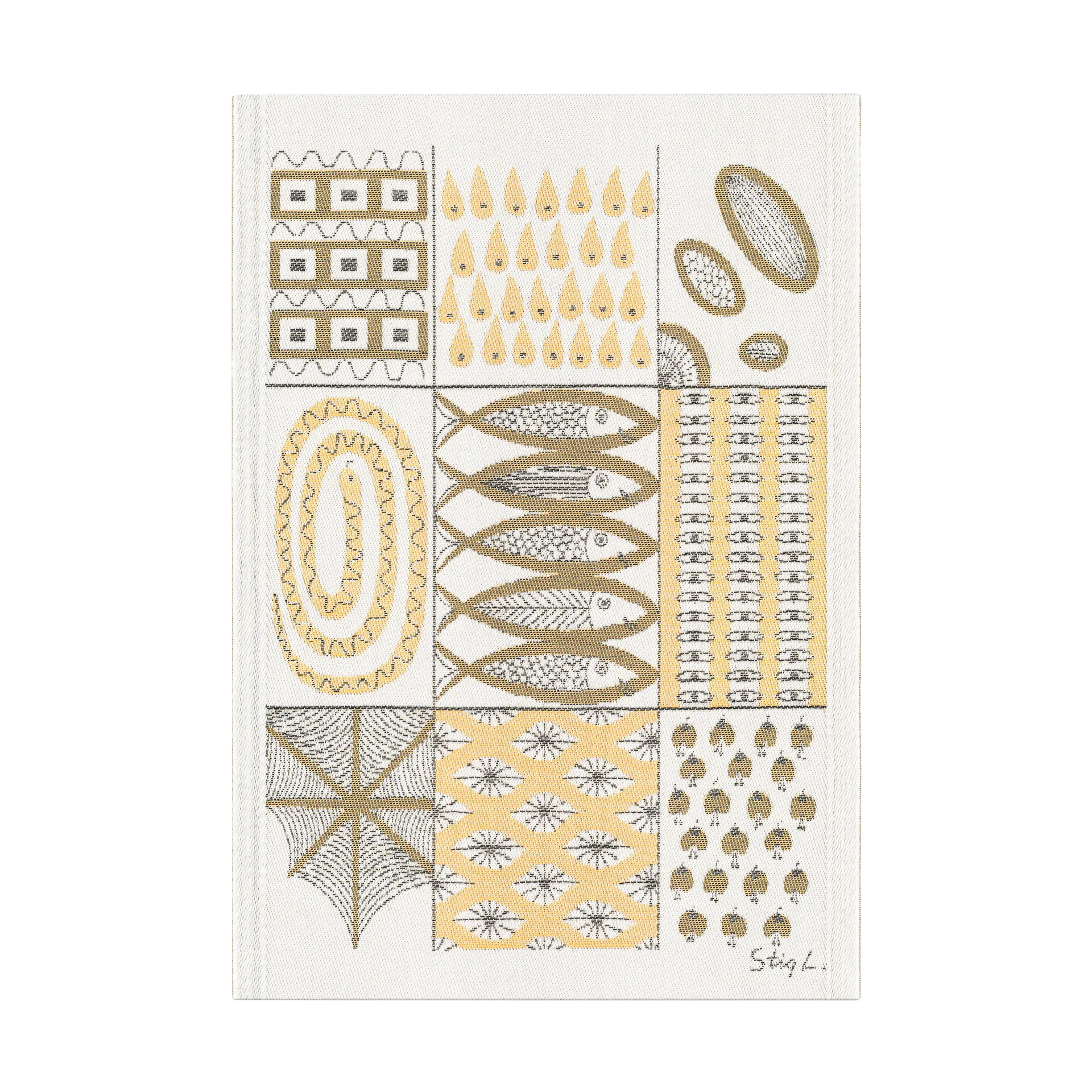 Strofinaccio Fiskglänta 35x50 cm, Giallo Ekelund Linneväveri