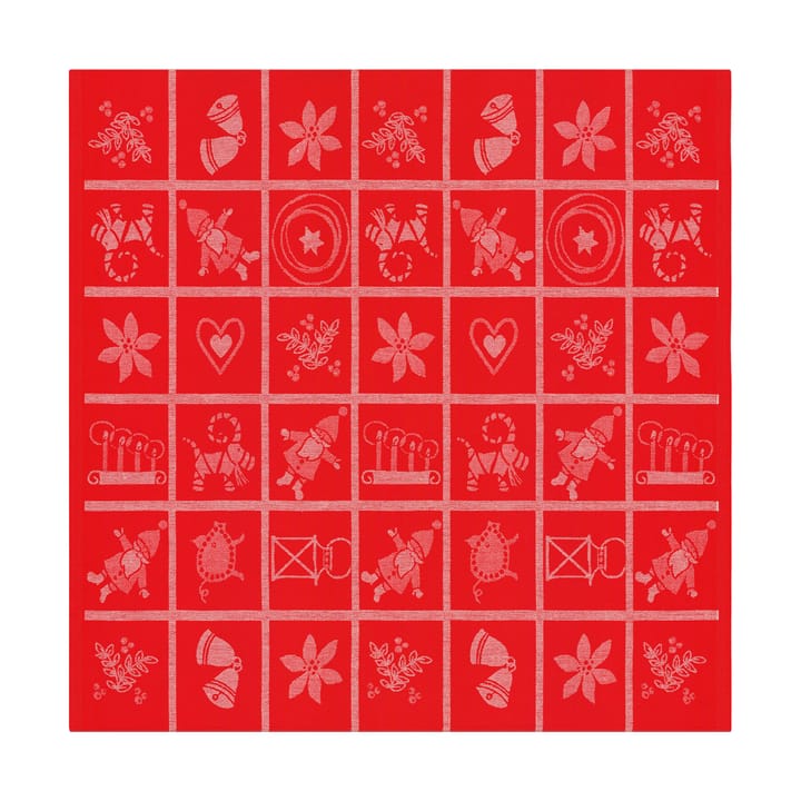 Tovaglia Adventruta 80x80 cm - Rosso - Ekelund Linneväveri