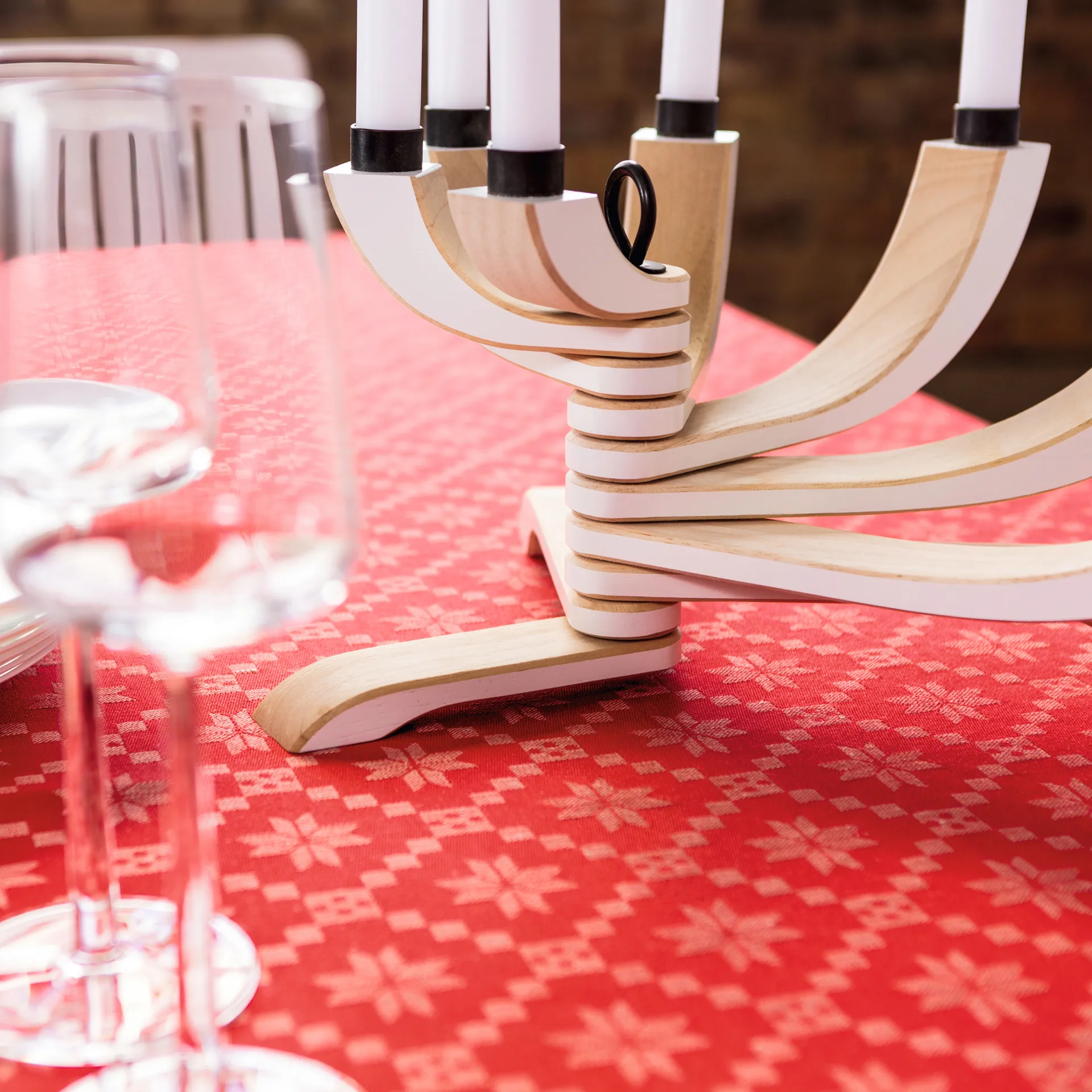 Tovaglia Åttebladrose, 150x150 cm Ekelund Linneväveri