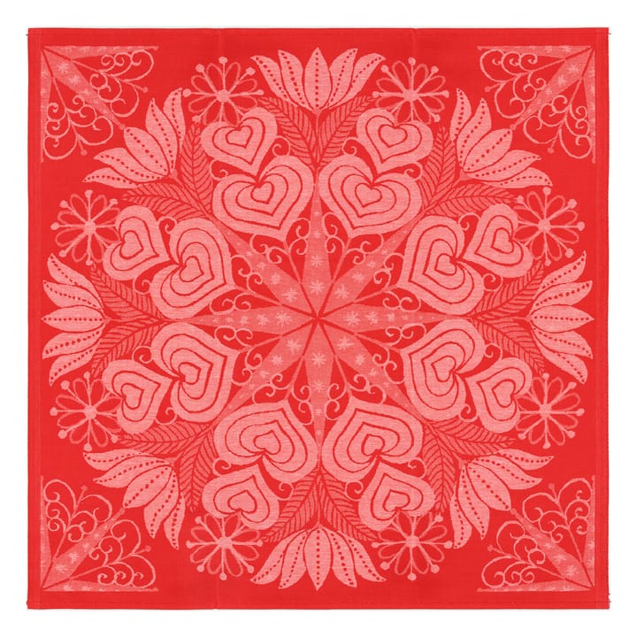 Tovaglia Hjärtbo 80x80 cm - Rosso - Ekelund Linneväveri