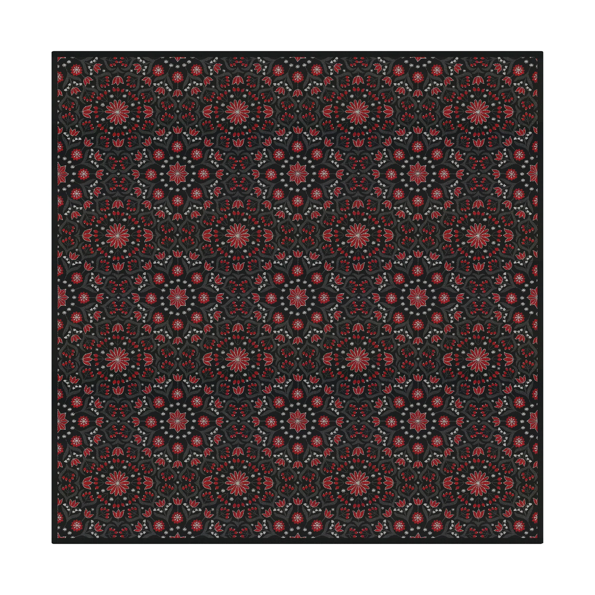 Tovaglia natalizia Bettys 145x145 cm, Rosso-nero Ekelund Linneväveri