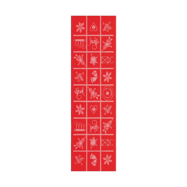 Tovaglietta da tavolo Adventruta 35x120 cm - Rosso - Ekelund Linneväveri