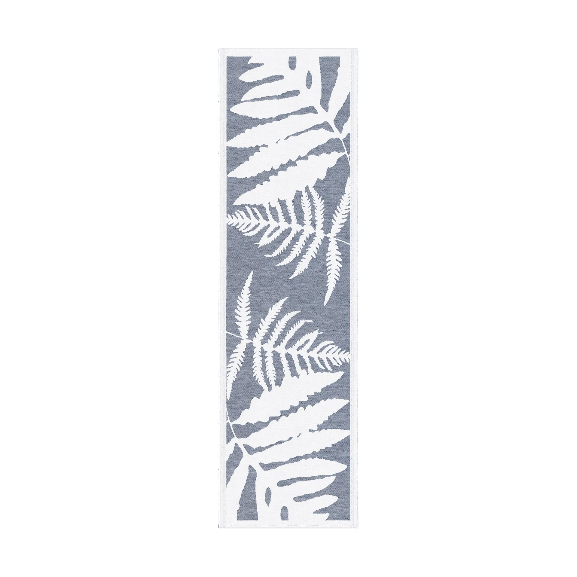 Tovaglietta da tavolo Ormbunkar 35x120 cm, Blu-bianco Ekelund Linneväveri