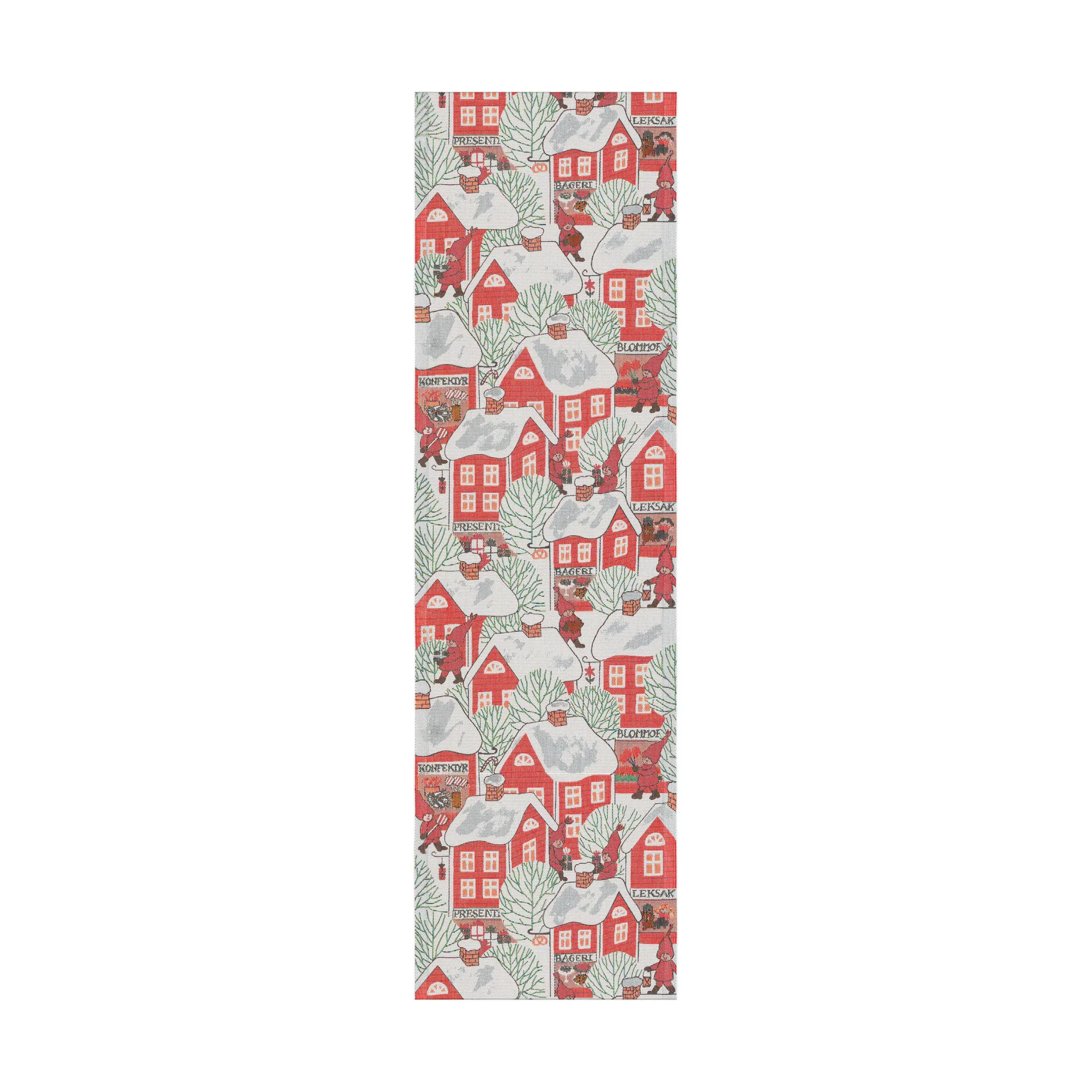 Tovaglietta da tavolo Tomtebyn 35x120 cm, Rosso Ekelund Linneväveri