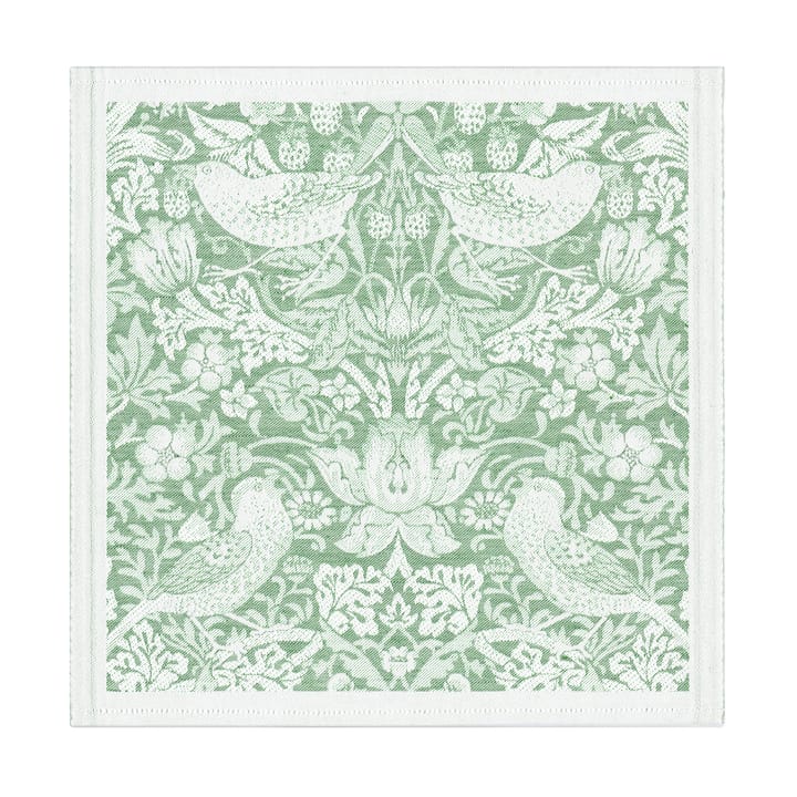 Tovagliolo di stoffa Strawberry Thief 35x35 cm - Verde - Ekelund Linneväveri