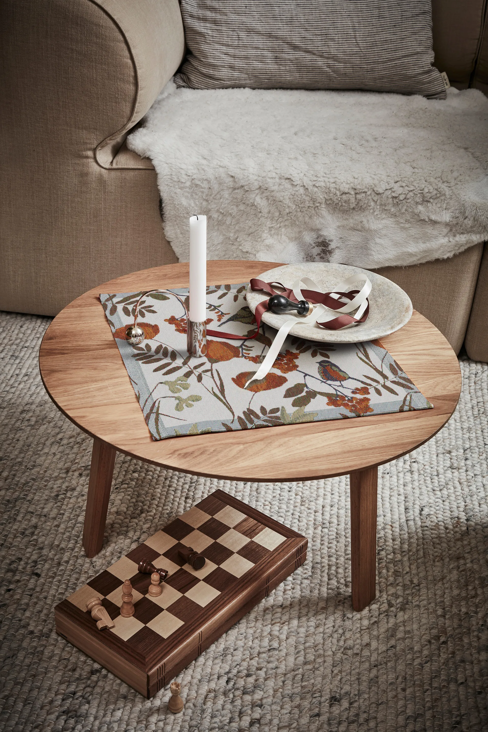 Tovagliolo Fåglabäck 35x35 cm, Marrone-arancione Ekelund Linneväveri