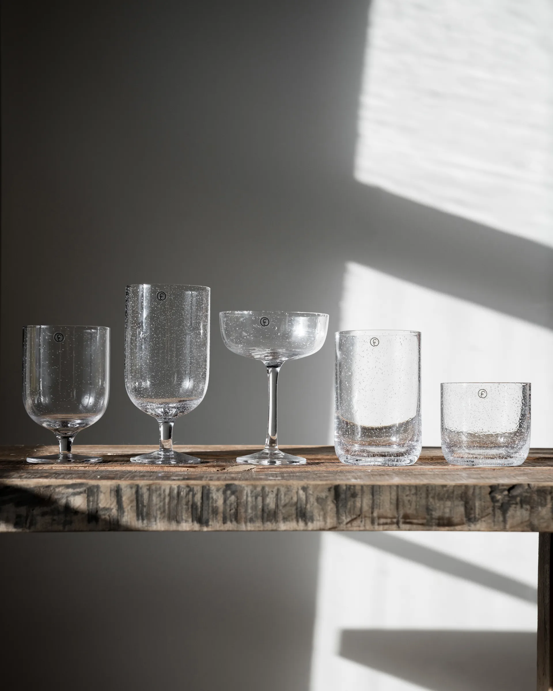 Bicchieri da bevanda Ernst su piede in vetro con bolle 30 cl pacco da 2., Trasparente ERNST