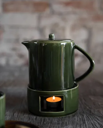 Brocca per glögg Ernst con scaldino - Verde - ERNST