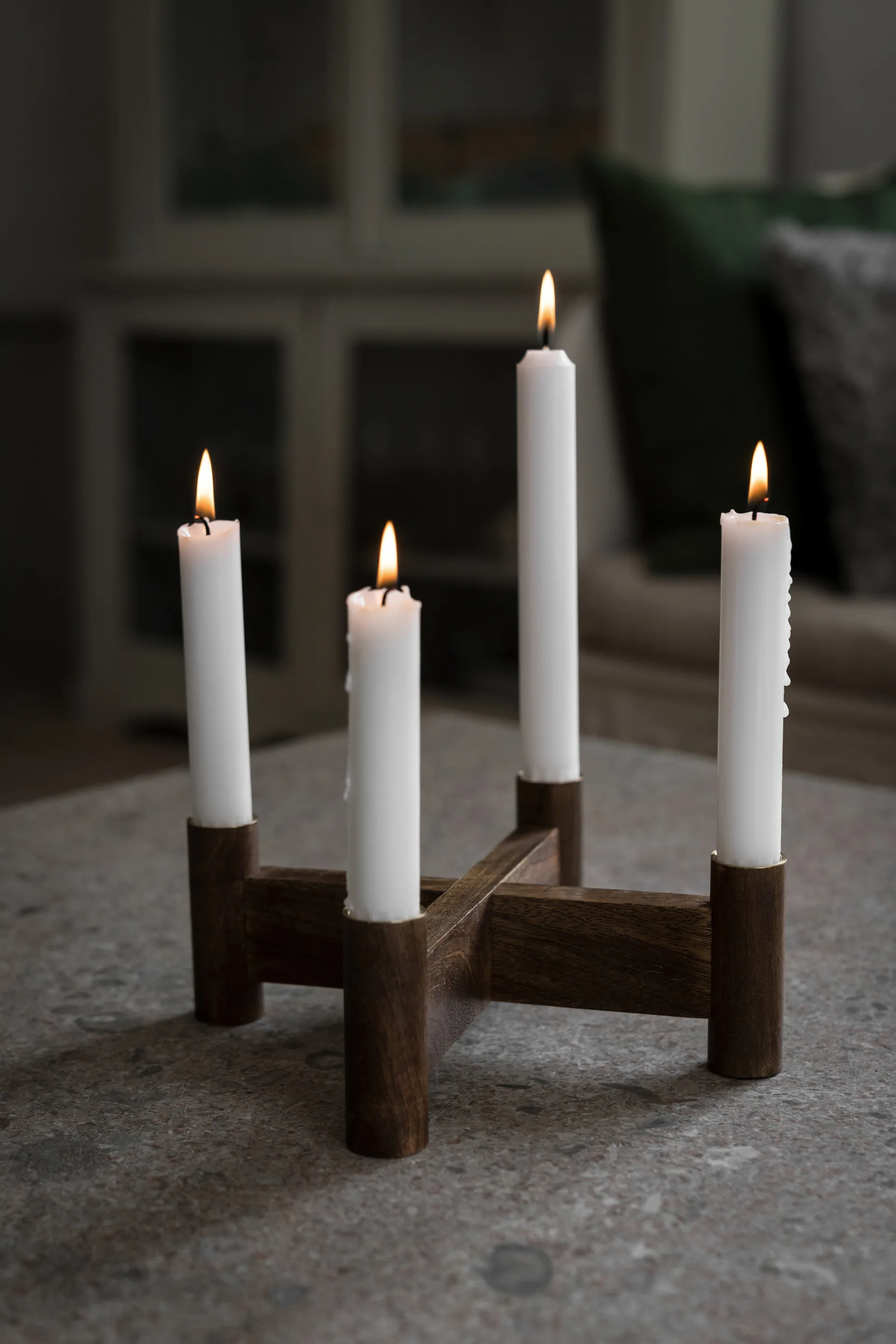 Candelabro dell'Avvento Ernst Ø22x8 cm, Marrone scuro ERNST