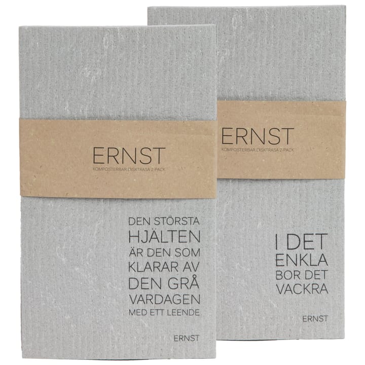 Canovaccio Ernst confezione da 2, 15x25 cm - grigio - ERNST