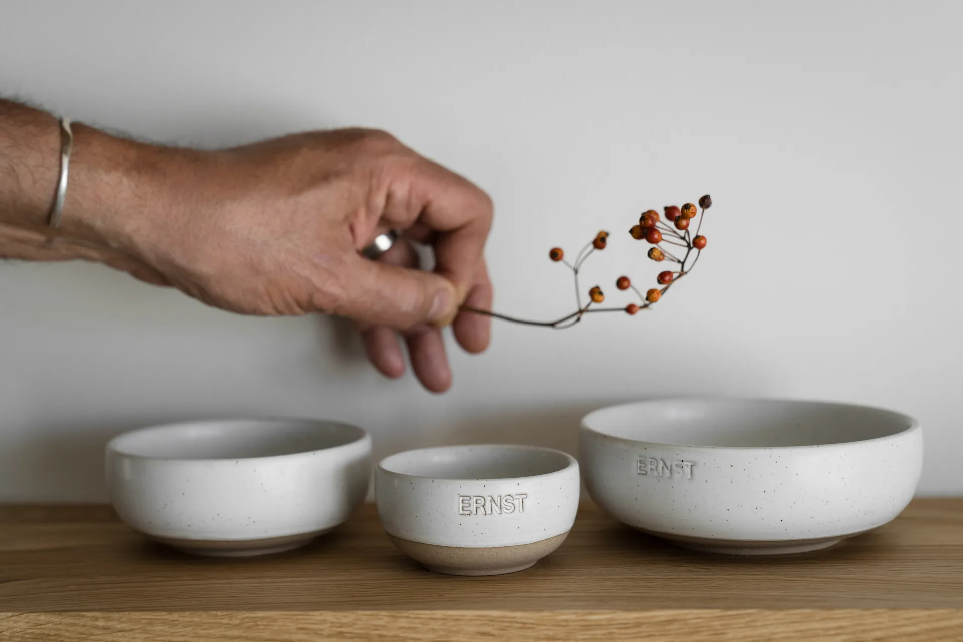 Ciotola Ernst , Fondo bianco-naturale, Ø8 cm ERNST