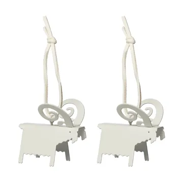 Decorazione natalizia capra Ernst 2 pezzi - Bianco 5 cm - ERNST