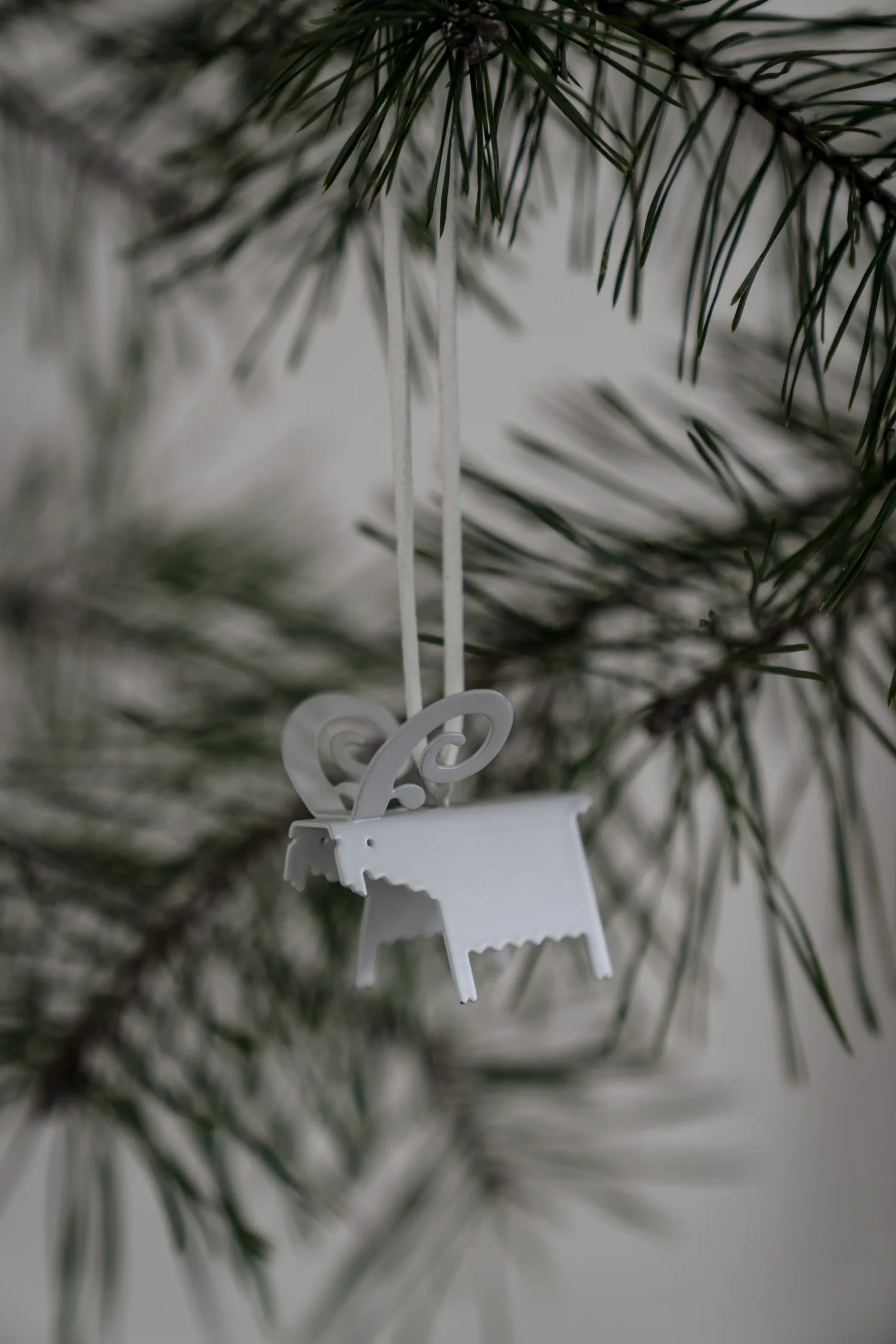 Decorazione natalizia capra Ernst 2 pezzi, Bianco 5 cm ERNST