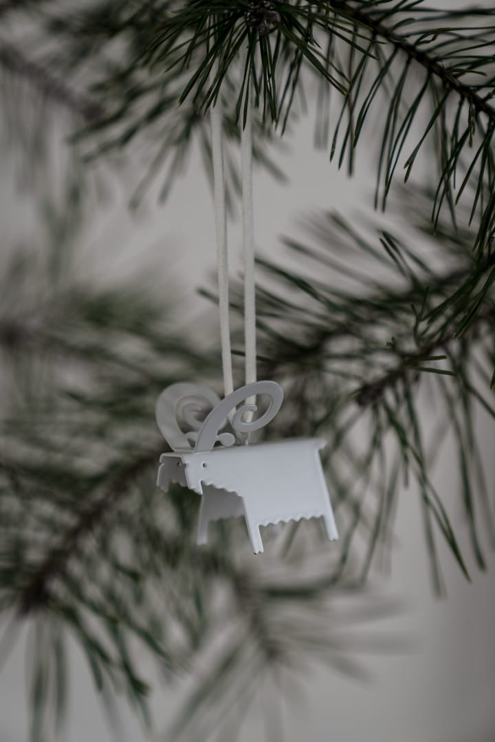 Decorazione natalizia capra Ernst 2 pezzi, Bianco 7 cm ERNST