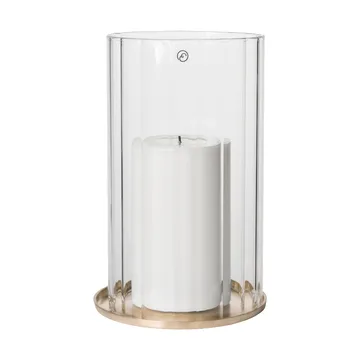 Ernst portacandela per candele a colonna - Ottone-vetro, Ø13x21 cm - ERNST