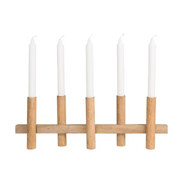 Ernst portacandele 5 luci - Legno chiaro - ERNST