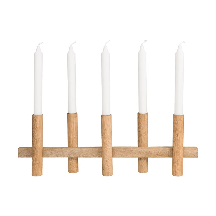 Ernst portacandele 5 luci - Legno chiaro - ERNST