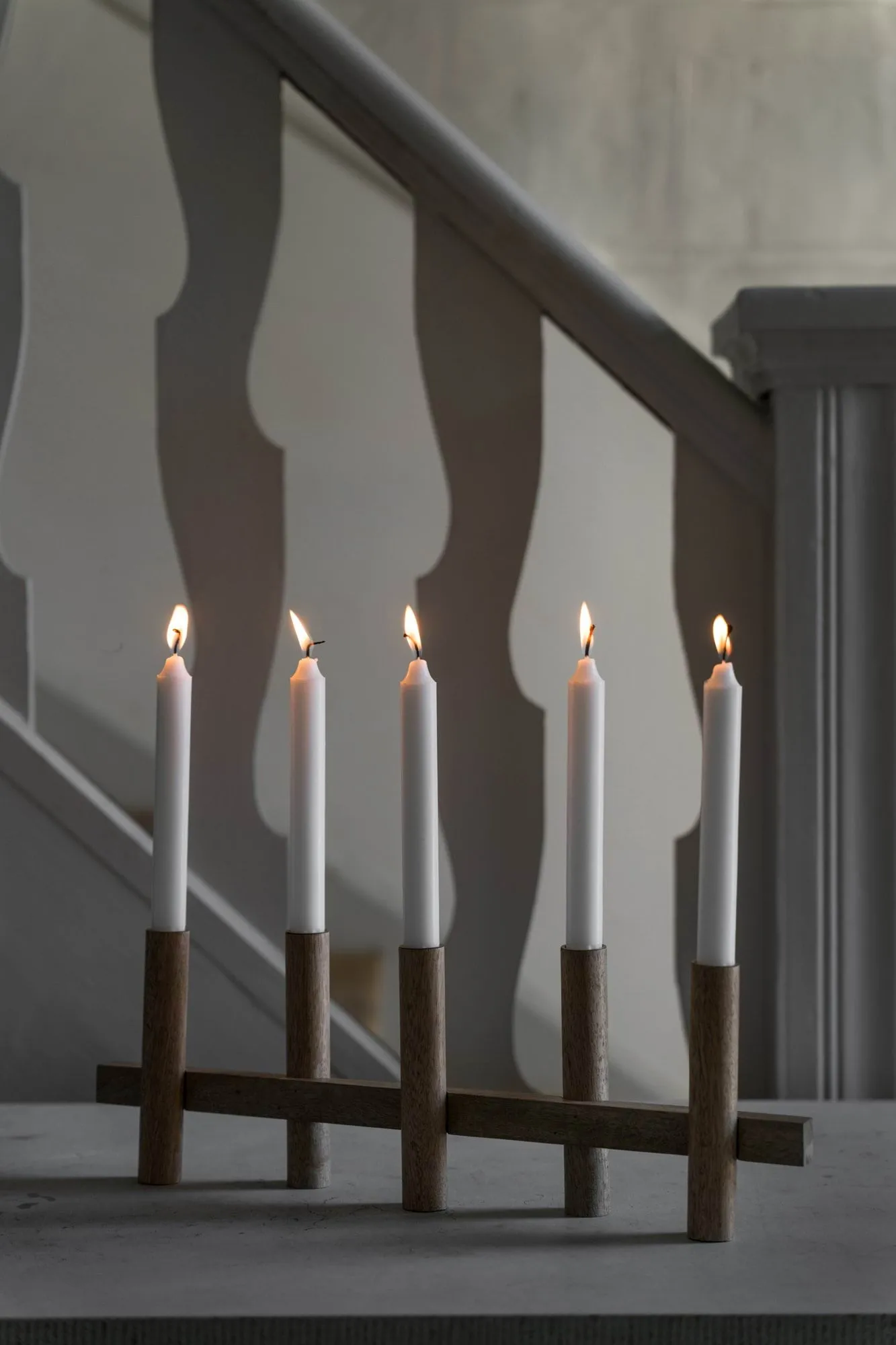 Ernst portacandele 5 luci, Legno chiaro ERNST