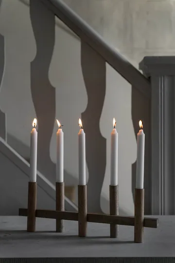 Ernst portacandele 5 luci - Legno chiaro - ERNST