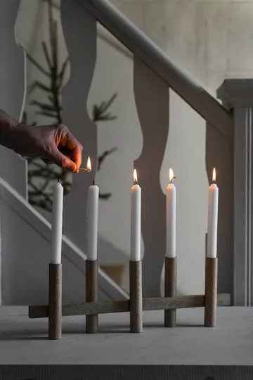 Ernst portacandele 5 luci - Legno chiaro - ERNST